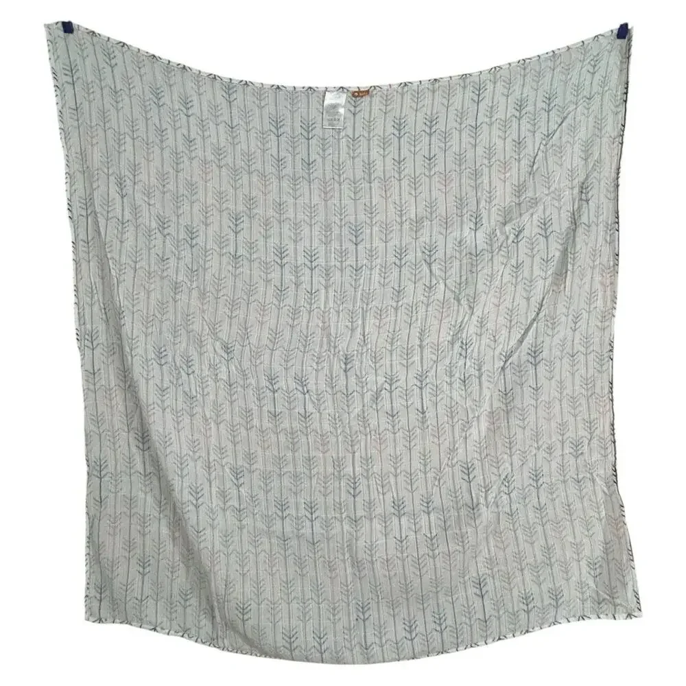 Tula Arrow Print Muslin Bamboo Baby Blanket Gray Navy Blue Orange